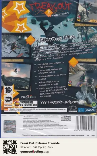 Freak Out: Extreme Freeride PlayStation 2, Spain box back