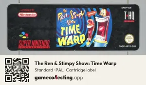 The Ren & Stimpy Show: Time Warp Super Nintendo Entertainment System, PAL cartridge label