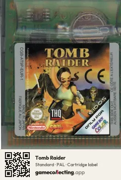 Tomb Raider Game Boy Color, PAL cartridge label
