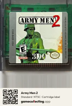 Army Men 2 Game Boy Color, NTSC cartridge label