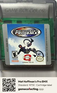 Mat Hoffman's Pro BMX Game Boy Color, NTSC cartridge label
