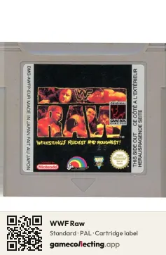 WWF Raw Game Boy, PAL cartridge label