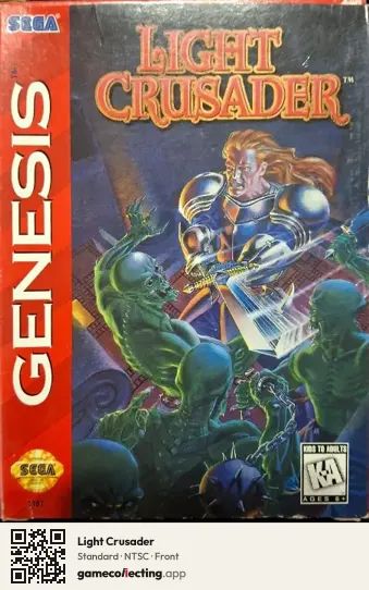 Light Crusader Sega Mega Drive / Genesis, NTSC box front