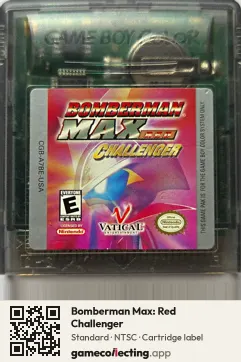 Bomberman Max: Red Challenger Game Boy Color, NTSC cartridge label