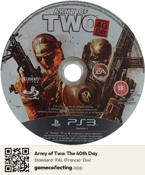 Army of Two: The 40th Day PlayStation 3, PAL disc