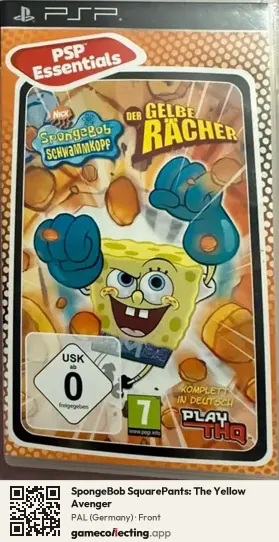 SpongeBob SquarePants: The Yellow Avenger PlayStation Portable, Germany box front