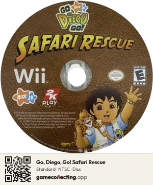 Go, Diego, Go! Safari Rescue Nintendo Wii, NTSC disc