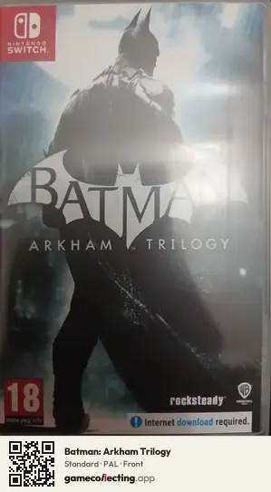 Batman: Arkham Trilogy Nintendo Switch, PAL box front