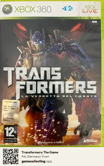 Transformers: The Game Xbox 360, Germany box front