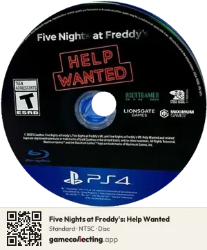 Five Nights at Freddy's: Help Wanted PlayStation 4, NTSC disc