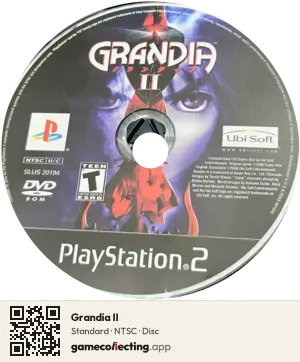 Grandia II PlayStation 2, NTSC disc