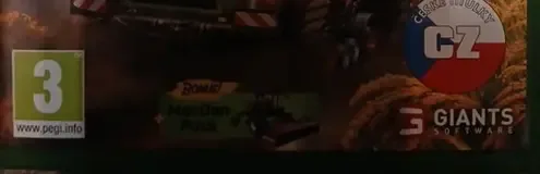 Farming Simulator 25, the PEGI square on its front