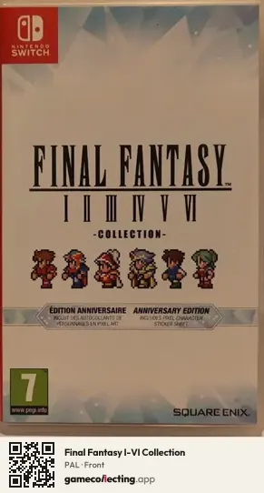 Final Fantasy I-VI Collection Nintendo Switch, PAL box front