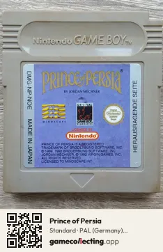 Prince of Persia Game Boy, PAL cartridge label
