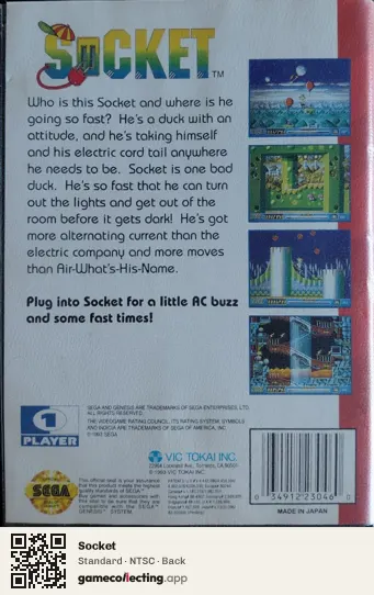 Socket Sega Mega Drive / Genesis, NTSC box back