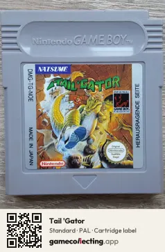 Tail 'Gator Game Boy, PAL cartridge label