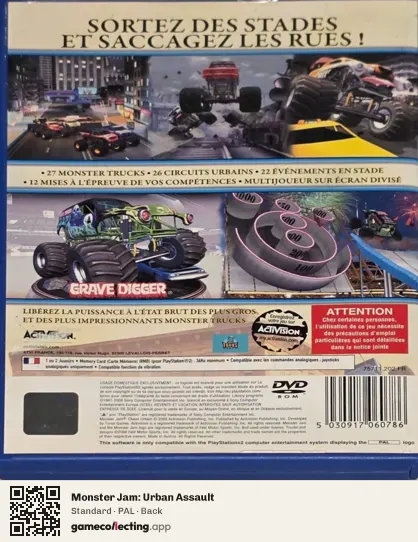 Monster Jam: Urban Assault PlayStation 2, PAL box back