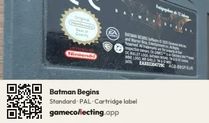 Batman Begins Game Boy Advance, PAL cartridge label