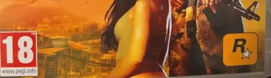 Max Payne 3, the PEGI square on its front
