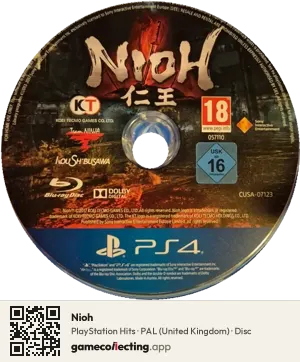 Nioh PlayStation 4, PAL disc