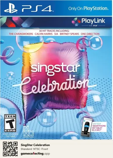 SingStar Celebration PlayStation 4, NTSC box front