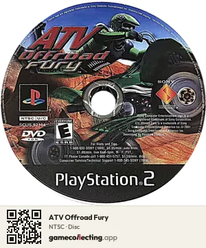 ATV Offroad Fury PlayStation 2, NTSC disc