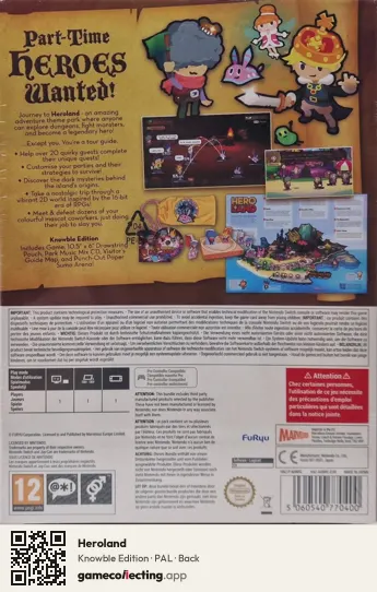 Heroland Nintendo Switch, PAL box back