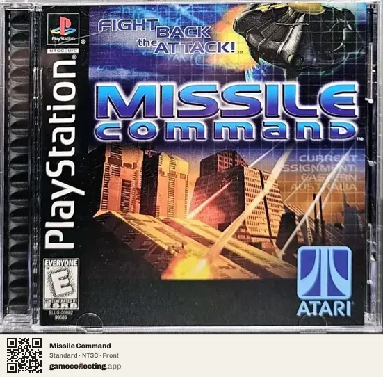 Missile Command PlayStation, NTSC box front
