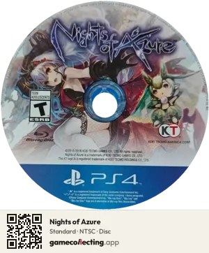 Nights of Azure PlayStation 4, NTSC disc