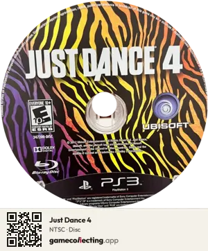 Just Dance 4 PlayStation 3, NTSC disc