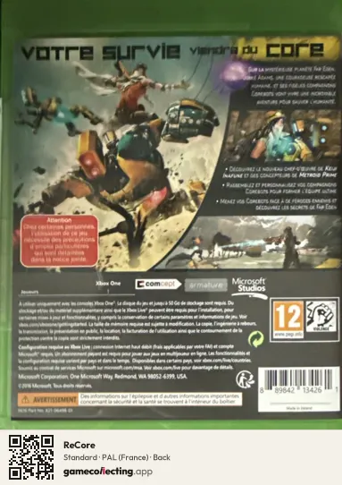 ReCore Xbox One, France box back