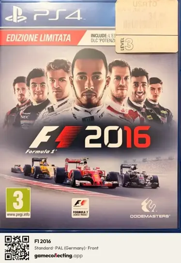 F1 2016 PlayStation 4, Germany box front