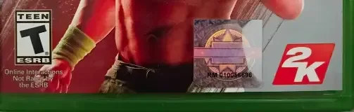 WWE 2K15, the ESRB box on its front