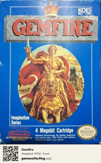 Gemfire Nintendo Entertainment System, NTSC box front