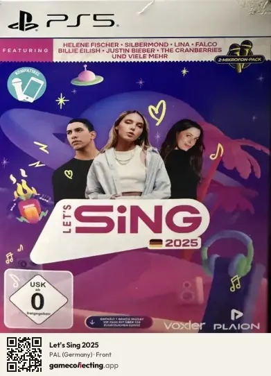 Let's Sing 2025 PlayStation 5, Germany box front
