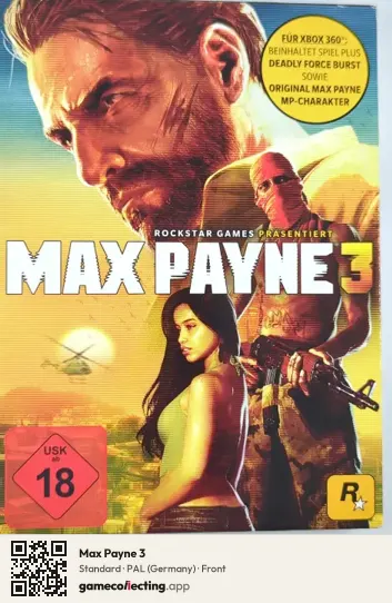 Max Payne 3 Xbox 360, Germany box front