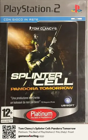 Tom Clancy's Splinter Cell: Pandora Tomorrow PlayStation 2, Italy box front