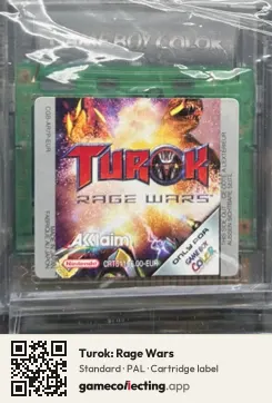 Turok: Rage Wars Game Boy Color, PAL cartridge label