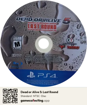 Dead or Alive 5: Last Round PlayStation 4, NTSC disc