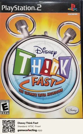 Disney Think Fast PlayStation 2, NTSC box front