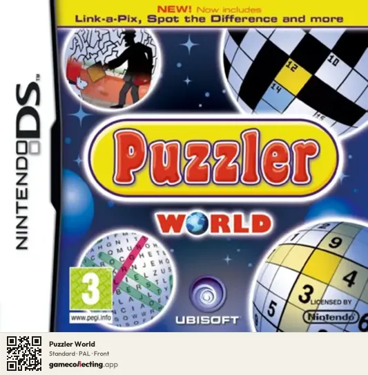 Puzzler World Nintendo DS, PAL box front