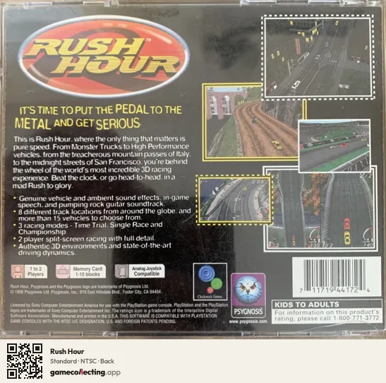 Rush Hour PlayStation, NTSC box back