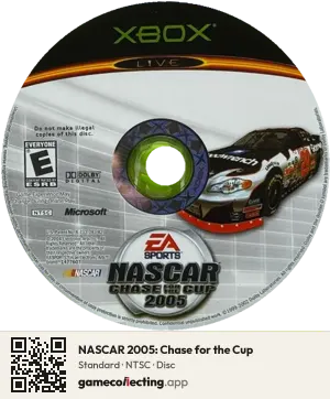 NASCAR 2005: Chase for the Cup Xbox, NTSC disc