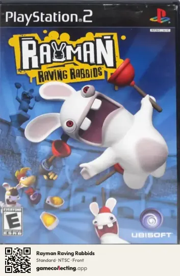 Rayman Raving Rabbids PlayStation 2, NTSC box front