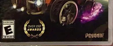 Rocket League, the ESRB box on its front