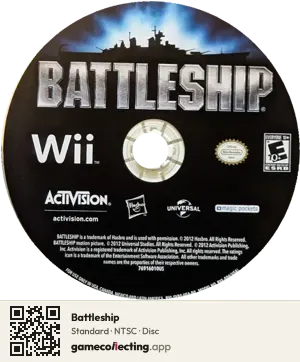 Battleship Nintendo Wii, NTSC disc
