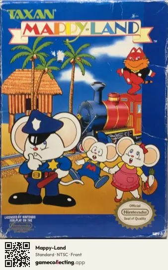 Mappy-Land Nintendo Entertainment System, NTSC box front