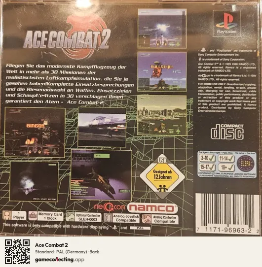 Ace Combat 2 PlayStation, Germany box back