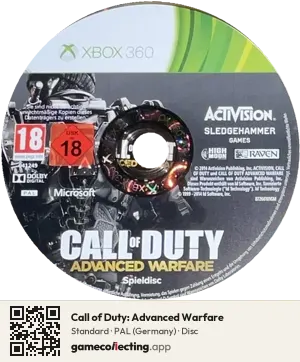Call of Duty: Advanced Warfare Xbox 360, PAL disc
