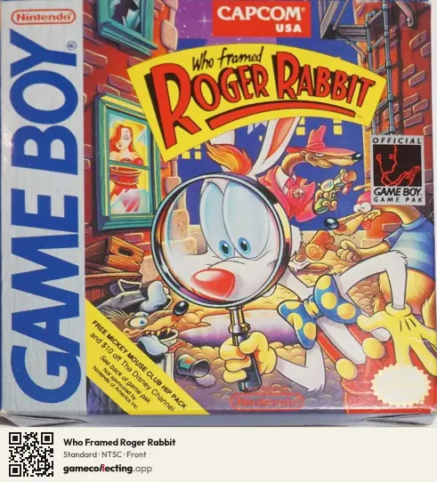 Who Framed Roger Rabbit Game Boy, NTSC box front